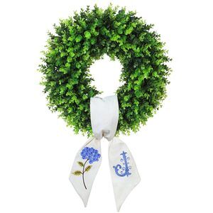 7087 Boxwood Wreath for Front Door Spring Summer Wreaths Farmhouse Door